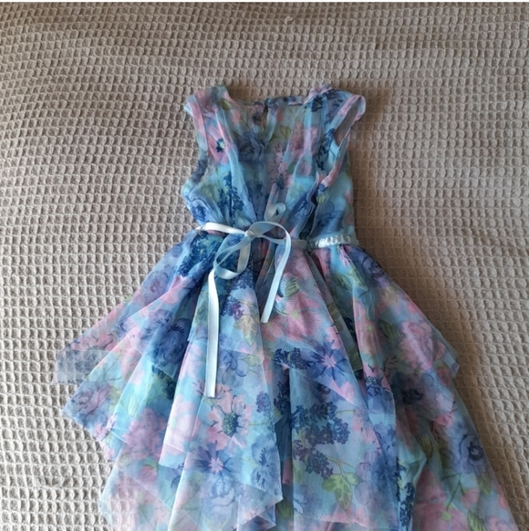 Nanette Lepore Blue Dress with Floral Accents. 3T - Picture 5 of 10
